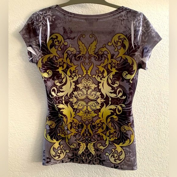 Cache S Rhinestone embedded Tee S - Picture 2 of 4